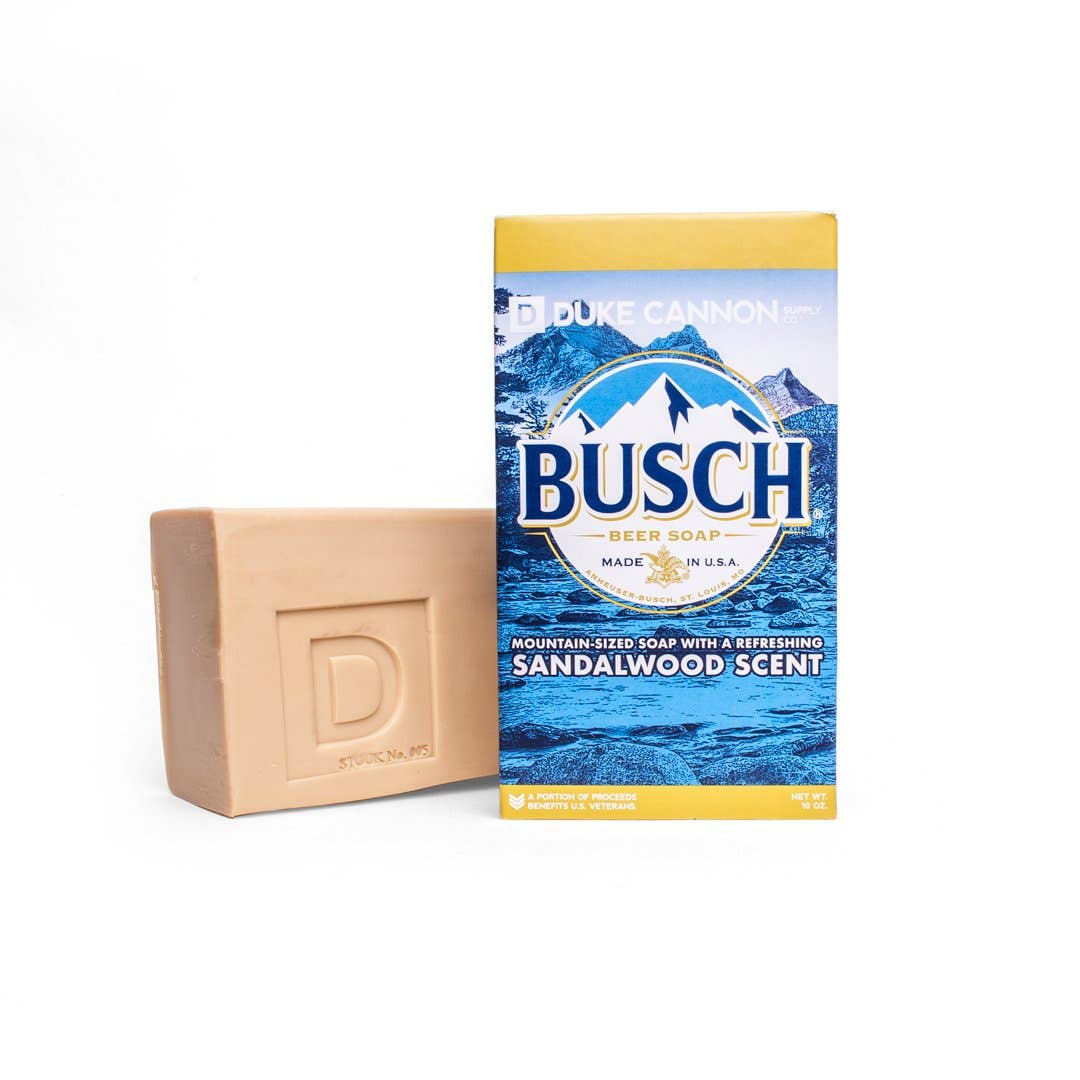 Big Busch Beer Soap Duke Cannon Red, Busch Beer Fire Pit